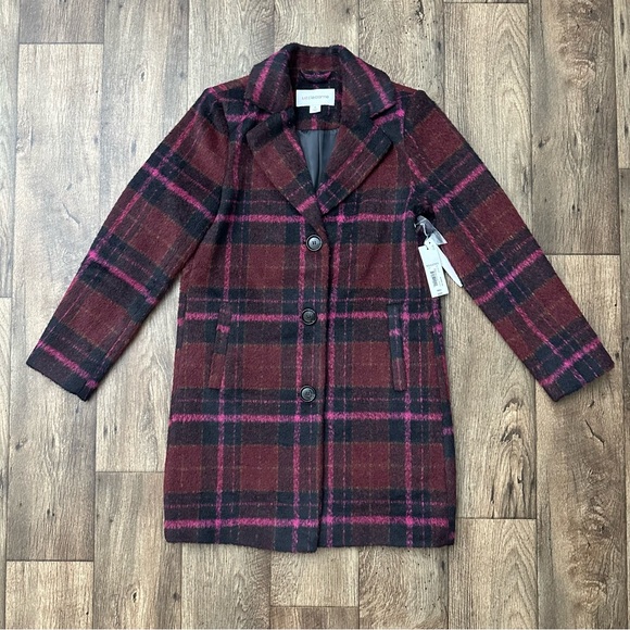 Liz Claiborne Coat Peacoat Women’s Size S Burgundy Black ( pinkish )